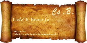 Csák Beatrix névjegykártya