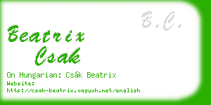beatrix csak business card